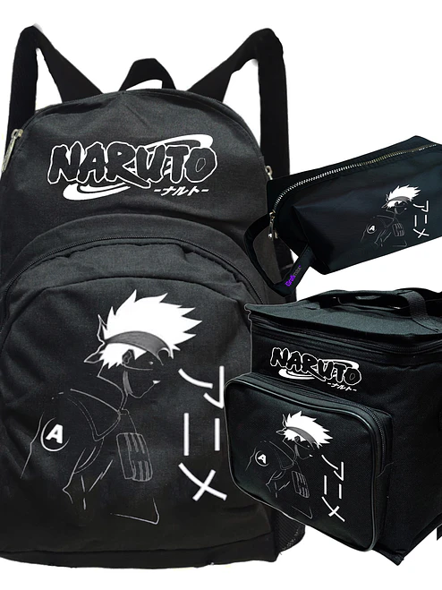 Mochila Naruto Sasuke Uchiha Pack Lonchera Estuche Grafimax 1