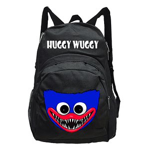 Mochila Poppy Huggy Wuggy Negra Niño Niña Calidad Grafimax