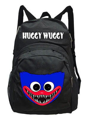 Mochila Poppy Huggy Wuggy Negra Niño Niña Calidad Grafimax