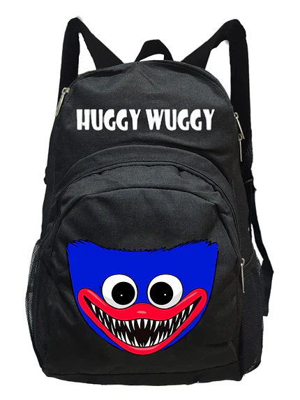 Mochila Poppy Huggy Wuggy Negra Niño Niña Calidad Grafimax 1