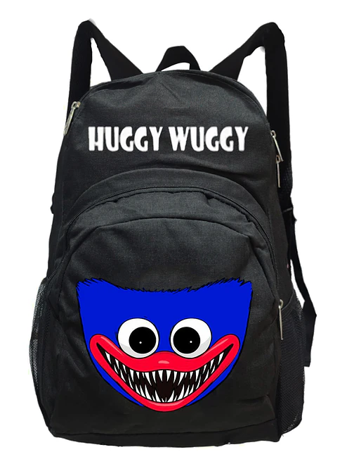 Mochila Poppy Huggy Wuggy Negra Niño Niña Calidad Grafimax 1
