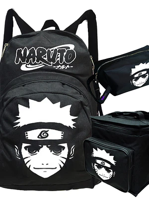 Mochila Naruto Face Pack Lonchera Estuche Grafimax