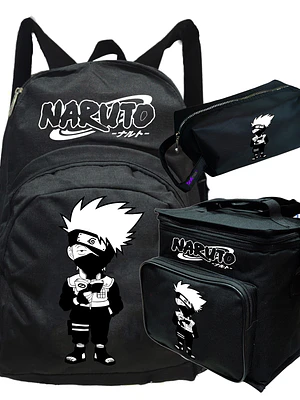 Mochila Naruto Kakashi Chibi Lonchera Estuche Pack Grafimax