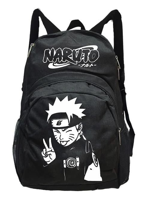 Mochila Naruto Saludo Anime 20 Litros Negra Grafimax 1