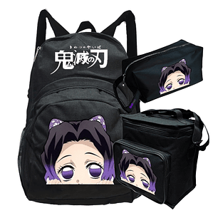 Mochila Kimetsu Shinobu Kocho Pack Lonchera Estuche Grafimax