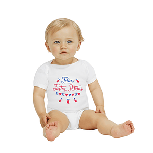 Body Bebé Manga Corta Felices Fiestas Patrias Grafimax