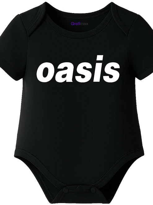 Body Bebé Pilucho Manga Corta Oasis Rock Grafimax 1