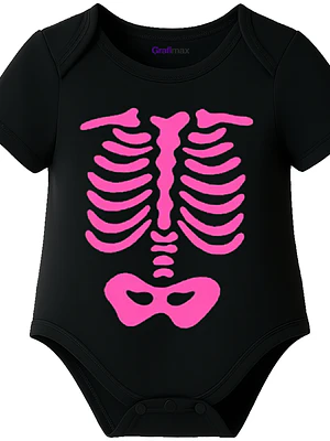 Body Bebé Pilucho Manga Corta Huesitos Halloween Grafimax