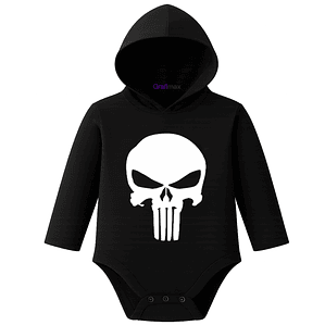 Body Pilucho Con Gorro Algodón Superheroe Punisher Grafimax