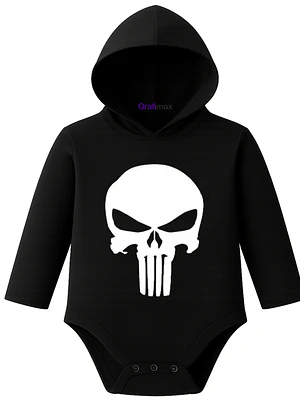Body Pilucho Con Gorro Algodón Superheroe Punisher Grafimax