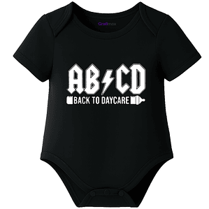 Body Bebé Pilucho Manga Corta Abcd Rock Acdc Grafimax