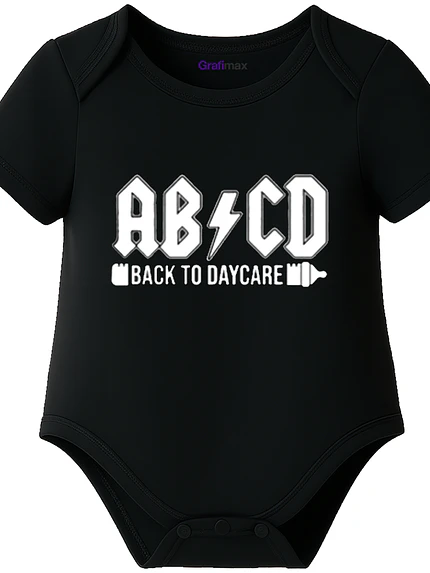 Body Bebé Pilucho Manga Corta Abcd Rock Acdc Grafimax 1