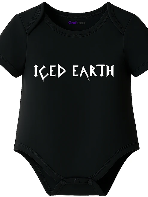 Body Bebé Pilucho Manga Corta Iced Earth Metal Grafimax 1