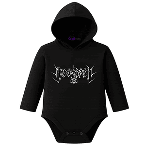 Body Pilucho Con Gorro 100% Algodón Moonspell Metal Grafimax