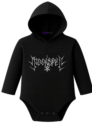 Body Pilucho Con Gorro 100% Algodón Moonspell Metal Grafimax