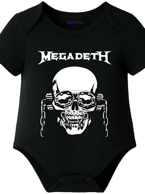Body Bebé Pilucho Manga Corta Megadeth Skull Metal Música Grafimax