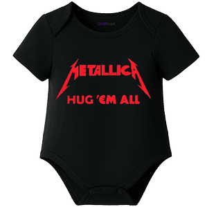 Body Bebé Manga Corta Metallica Hug Em All Rock Grafimax
