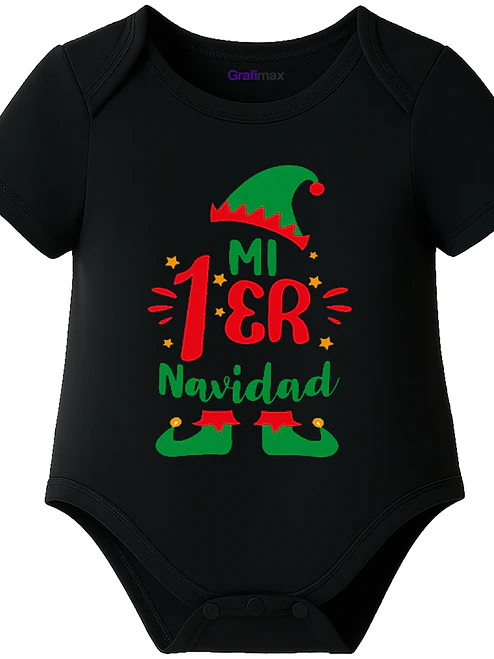 Body Bebé Pilucho Mi 1Era Navidad Duendecitos Grafimax 1