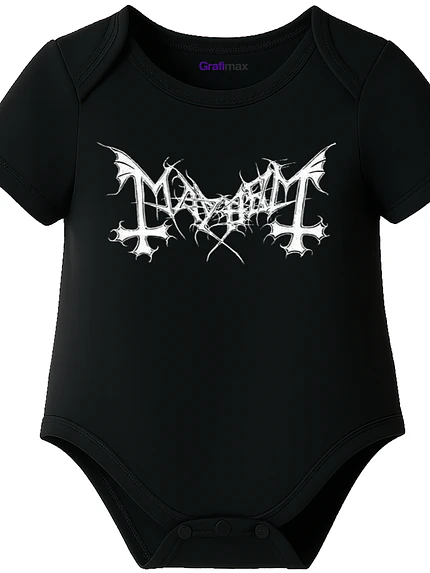 Body Bebé Pilucho Manga Corta Mayhem Metal Grafimax 1