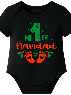 Body Bebé Pilucho Mi 1Era Navidad Piecitos Grafimax