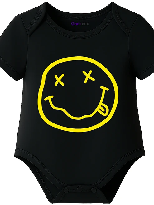 Body Bebé Pilucho Manga Corta Nirvana Smile Grafimax 1