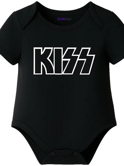 Body Bebé Pilucho Manga Corta Kiss Rock Metal Grafimax 1