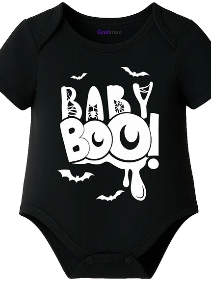 Body Bebé Pilucho Manga Corta Halloween Baby Boo Grafimax 1