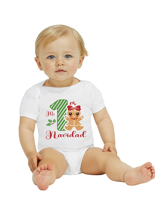 Body Bebé Pilucho Mi 1Er Navidad Mujercita Jengibre Grafimax 5