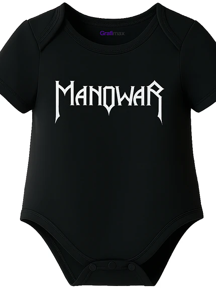Body Bebé Pilucho Manga Corta Manowar Rock Metal Grafimax 1