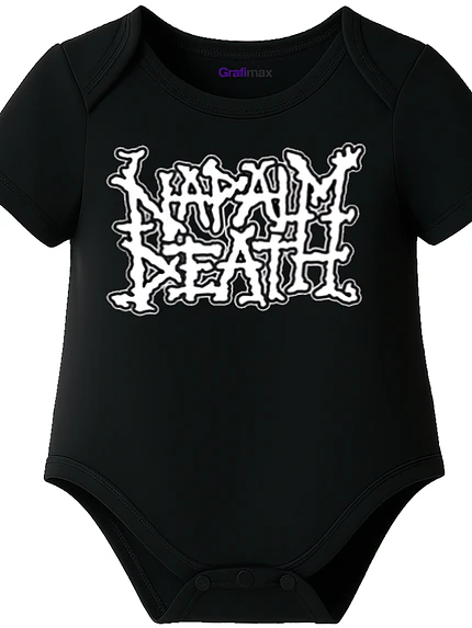 Body Bebé Pilucho Manga Corta Napalm Death Metal Grafimax 1