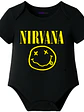 Body Bebé Pilucho Manga Corta Nirvana Rock Negro Grafimax - Miniatura 1