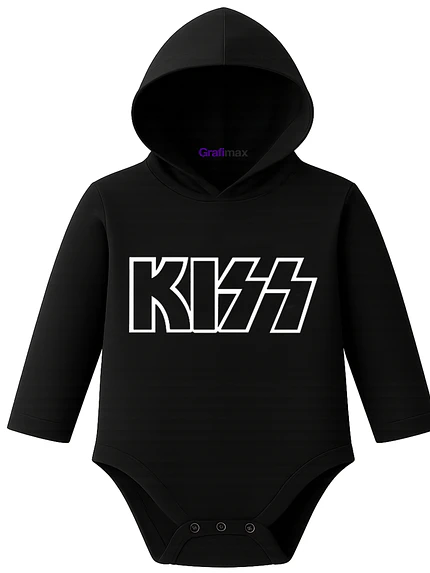 Body Pilucho Con Gorro 100% Algodón Rock Kiss Grafimax 1