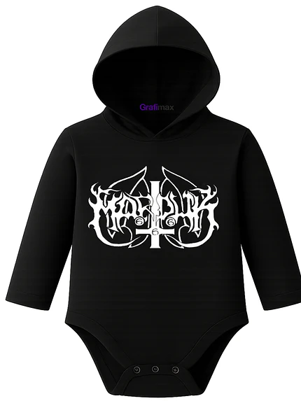Body Pilucho Con Gorro 100% Algodón Metal Marduk Grafimax 1