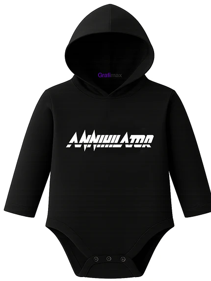 Body Pilucho Con Gorro Algodón Metal Annihilator Grafimax 1