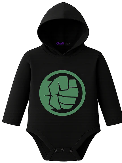 Body Pilucho Con Gorro 100% Algodón Superheroe Hulk Grafimax 1