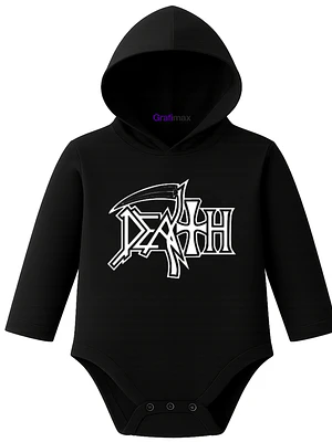 Body Pilucho Con Gorro Metal 100% Algodón Death Grafimax