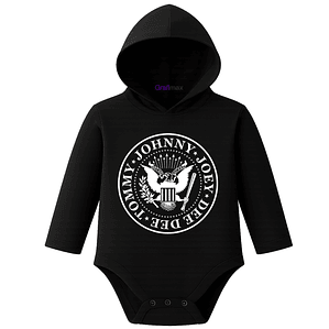 Body Pilucho Con Gorro 100% Algodón Rock Ramones Grafimax