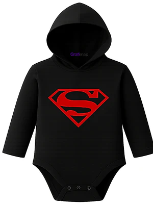Body Pilucho Con Gorro Algodón Superheroe Superman Grafimax