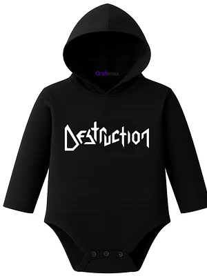 Body Pilucho Con Gorro AlgodÃ³n Metal Destruction Grafimax