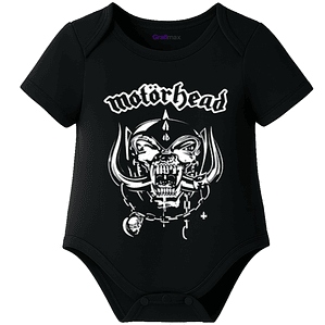 Body bebé Pilucho Manga Corta Motorhead Logo Rock Música Grafimax