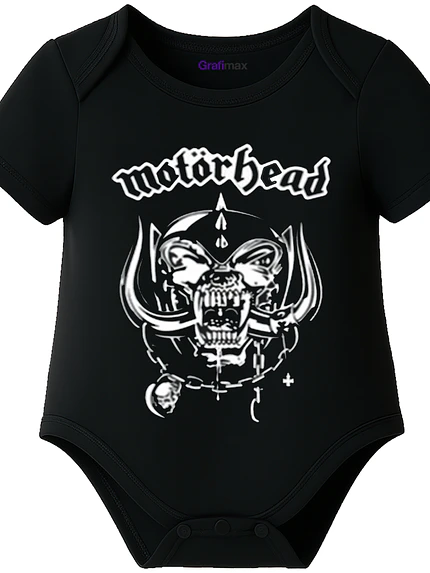 Body bebé Pilucho Manga Corta Motorhead Logo Rock Música Grafimax 1