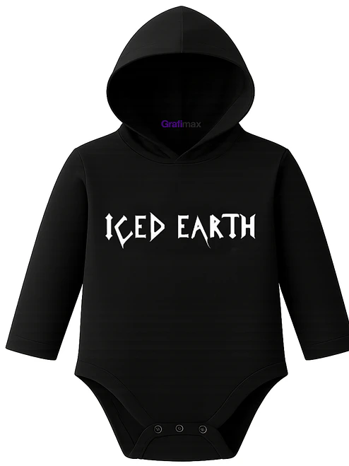 Body Pilucho Con Gorro 100 Algodón Metal Iced Earth Grafimax 1