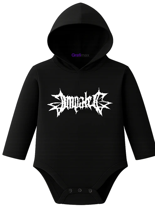 Body Pilucho Con Gorro 100% AlgodÃ³n Impaled Metal Grafimax 1