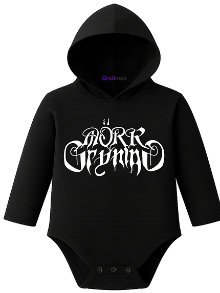 Body Pilucho Con Gorro Algodón Metal Mork Gryning Grafimax 1