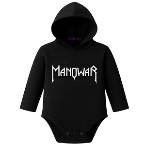Body Pilucho Con Gorro 100% Algodón Metal Manowar Grafimax