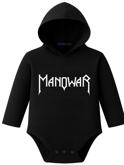 Body Pilucho Con Gorro 100% Algodón Metal Manowar Grafimax 1