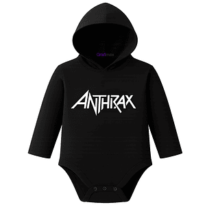 Body Pilucho Con Gorro 100% Algodón Metal Anthrax Grafimax