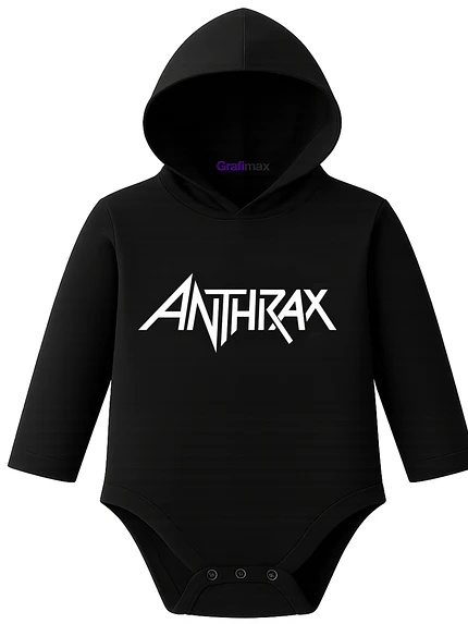 Body Pilucho Con Gorro 100% Algodón Metal Anthrax Grafimax 1