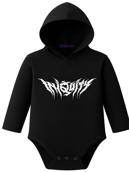 Body Pilucho Con Gorro Metal 100% Algodón Iniquity Grafimax 1