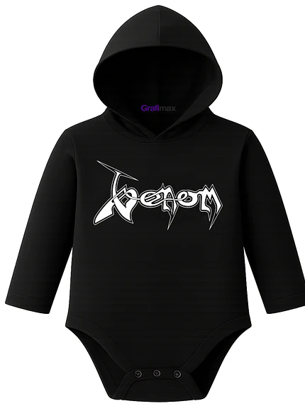 Body Pilucho Con Gorro 100% Algodón Metal Venom Grafimax 1